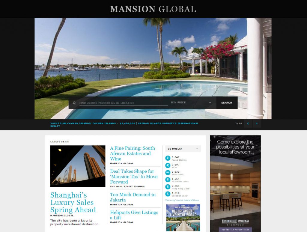 Mansion Global Website snapshot